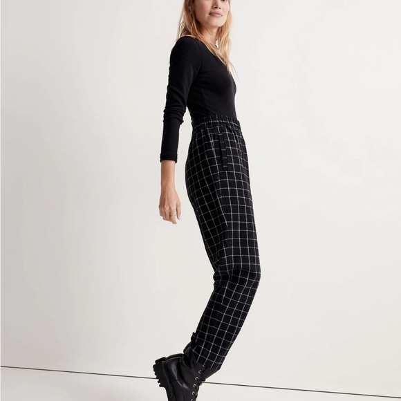 Madewell Huston Pull-On Tapered Pants in Plaid Size XS - Picture 3 of 13